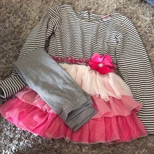 Little Lass pink and grey 2-piece